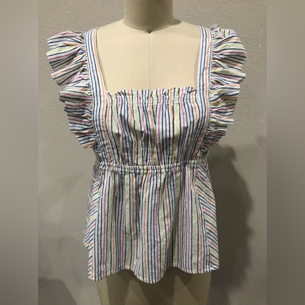 ELLA MOSS Striped 2 Way Wear Top Size Medium